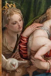 Madonna z Dzieciątkiem Jezus między św. Katarzyną z Alessandrii a Piotrem, fragment