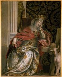 Sen św. Heleny (Sainte Helene, 249-330) par Veronese, Paolo (1528-1588). Olej na płótnie, format: 166x134, ok. 1580, Muzea Watykańskie przy Viale Vaticano, Rzym