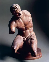 Akt męski, ok. 1572, autorstwa Giambologna (1529-1608), rzeźba z terakoty, 38,5 cm