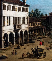 Widok na Mestre z Canale delle barche, detal, ok. 1755-1760 (olej na płótnie)