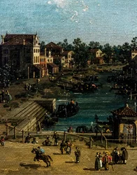 Widok na Mestre z Canale delle barche, detal, ok. 1755-1760 (olej na płótnie)