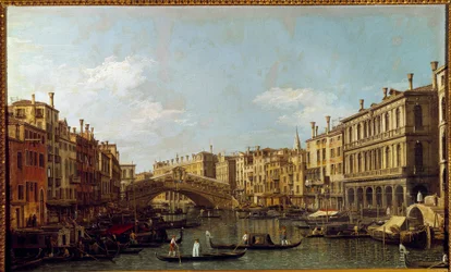 Wielki Kanał i Most Rialto a Wenecja Obraz Antonio Canal dit Il Canaletto (1697-1768) XVIII-wieczny Paryż, Musee Jacquemart Andre