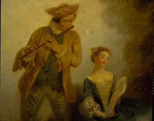 Trzy córki kompozytora Josepha-Nicolas-Pancrace Royer (ok. 1705-1755) wykonujące muzykę baletu Zaide