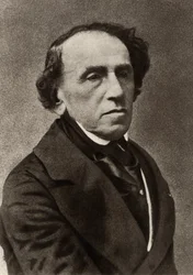 Giacomo Meyerbeer (1791-1864) (Jakob Liebmann Beer) Niemiecki kompozytor, który osiadł w Paryżu i dał się poznać jako czołowy kompozytor francuskiej wielkiej opery (zdjęcie czarno-białe)