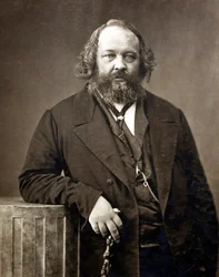 Portret Michela Bakounine (Bakunin) (1814-1876), rosyjskiego anarchisty"" Portret Michaiła Aleksandrowicza Bakunina (1814-1876) autorstwa Nadara, Gaspard-Felix (1820-1910), ok. 1860 - Albumin Photo - kolekcja prywatna