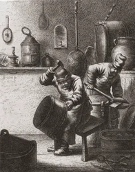 Miedziarze przy pracy w XVII wieku (druk)