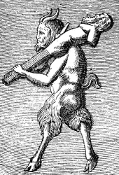 Satyr niosący hermę, detal z małej przenośnej świątyni poświęconej kultowi Priapa (rycina) (detal z 405756)