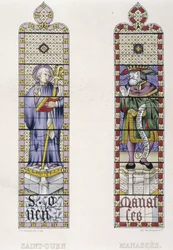 Witraż Witraż przedstawiający St Ouen i Manasses, kościół St Ouen de Rouen