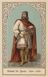 Konrad II, Święty Cesarz Rzymski (kolorowa litografia)