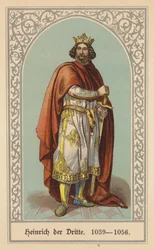 Henryk III, Święty Cesarz Rzymski (kolorowa litografia)