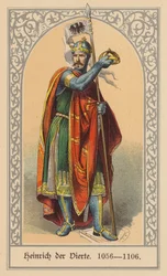 Henryk IV, Święty Cesarz Rzymski (kolorowa litografia)