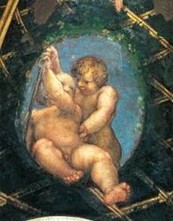 Jaja z cherubinami, detal dekoracji z Komnaty Św. Pawła lub Komnaty Ksieni