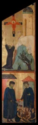 Dyptyk błogosławionego Andrei Galleraniego: Św. Franciszek otrzymuje stygmaty i błogosławiony Gallerani, wnętrze prawego panelu, ok. 1270 r. (obraz na desce)