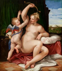 Kupidyn rozbrajający Wenus, 1550-55