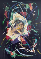 G. C. Riccardi, Adamo, 1986, mieszane media na płótnie, 70x100, Włochy.