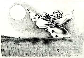 G. C. Riccardi, Bez tytułu, 1973, Tinte auf Papier, 50x70, Italien.