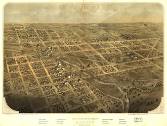 Widok z lotu ptaka na miasto Albion, Calhoun Co., Michigan. LOC 73693419