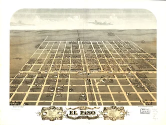 Widok miasta El Paso z lotu ptaka, hrabstwo Woodford, Illinois, 1869 r. LOC 73693355