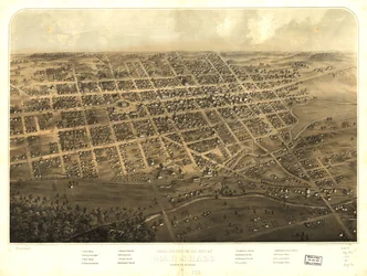 Widok z lotu ptaka na miasto Marshall, Calhoun Co., Michigan. LOC 73693437