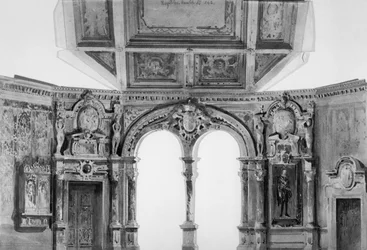 Scenografia dla Ruy Blas (1838) autorstwa Victora Hugo (1802-85), odrodzenie w Komedii Francuskiej w 1879 (wc na papierze)