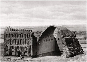 Taq-i Kisra z powietrza, Ctezyfon, Irak, 1925