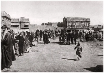 Plac bazarowy w Basrze, Irak, 1925