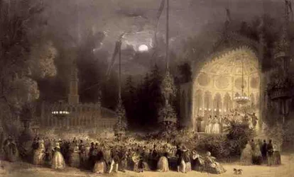 Chateau des Fleurs, Pola Elizejskie, wydrukowane przez Auguste Bry (lito)