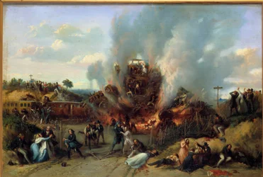 Katastrofa kolejowa w Bellevue na torze wersalskim 8.05.1842 r. Obraz A. Provosta (aktywny w latach 1834-1855) 1842 Sceaux, musee de l