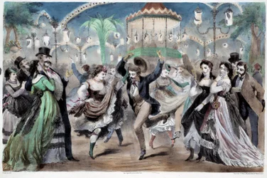 Bal taneczny The Mabille Scene. Litografia A. Provosta (czynna ok. 1834-1855) Paryż, Musee Carnavalet