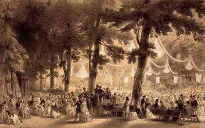 Widok orkiestry i sali balowej w Parc d