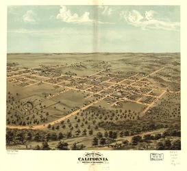 Widok Kalifornii z lotu ptaka, Moniteau Co., Missouri 1869. LOC 73693471
