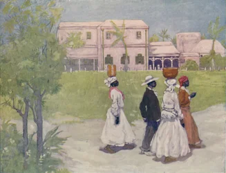 Czarni ludzie idący do pracy, Barbados, 1916
