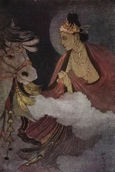Wyjazd księcia Siddharthy, ilustracja z „Mity hinduistów i buddystów” autorstwa siostry Nivedity i Anandy Coomaraswamy