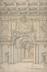 Studium Wnętrza Santa Maria Maggiore w Rzymie, 1621-46.