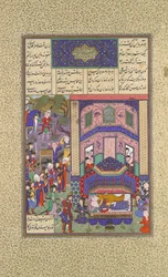 Irańczycy opłakują Faruda i Jarirę, Folio 236r z Księgi Szahnamy z..., ca. 1525-30