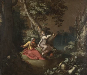 Pejzaż z Vertumnus i Pomona, ok. 1595-1600 (olej na płótnie nałożony na płytę)