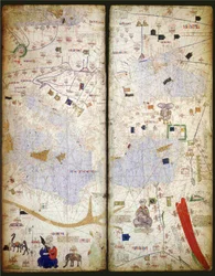 Atlas kataloński, karty 7 i 8, 1375