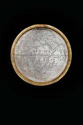 Dwa wyjątkowe globusy ziemskie i niebieskie, wspierane przez Herkulesa i Atlasa, Augsburg, 1697-99