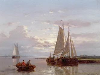 Łodzie na rzece Scheldt (panel)