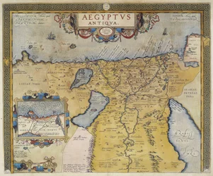 Mapa starożytnego Egiptu - autorstwa Abrahama Orteliusa, Antwerpia