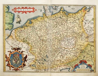 Mapa Niemiec, z Theatrum Orbis Terrarum Abrahama Orteliusa
