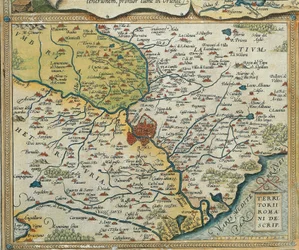 Mapa regionu Lacjum z Teatru Świata Abrahama Orteliusa