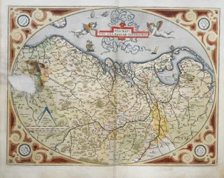 Mapa Holandii z Teatru Świata autorstwa Abrahama Orteliusa