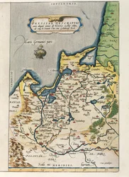 Mapa Prus, z Teatru Świata autorstwa Abrahama Orteliusa