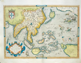Mapa Indii z Theatrum Orbis Terrarum autorstwa Abrahama Orteliusa