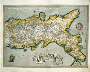 Mapa Królestwa Neapolu, Włochy, z Theatrum Orbis Terrarum autorstwa Abrahama Orteliusa