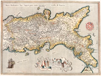 Najdokładniejszy opis panowania neapolitańczyków, zgodnie z tradycją starożytnych i nowożytnych, podał Pyrrhus Ligorius auct. Mapa geograficzna terytorium Królestwa Neapolu we Włoszech z „Theatrum Orbis Terrarum” Abrahama Orteliusa (Oertel, Ortell lub Orte
