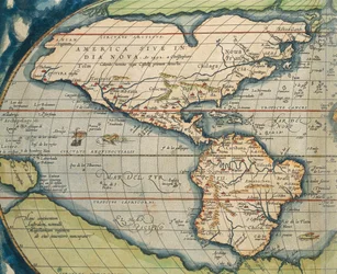 Mapa świata z Theatrum Orbis Terrarum autorstwa Abrahama Orteliusa
