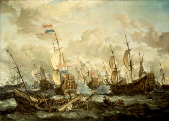 HMS "Royal Prince" i inne okręty w bitwie czterodniowej
