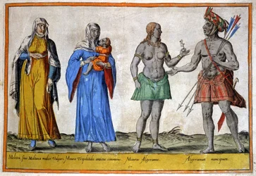 Rdzenni mieszkańcy Afryki Północnej, ok. 1580 r. (rycina)